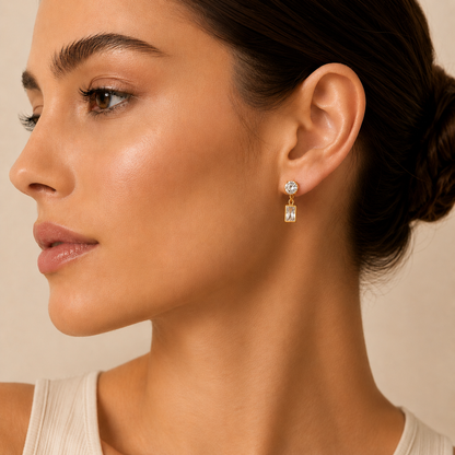 Luna Prism Drop Earrings - 18K Gold Plated