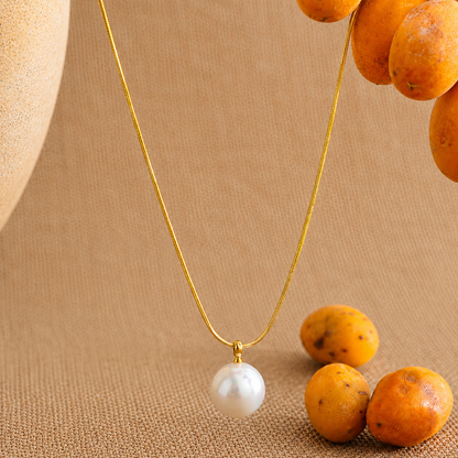 Ivory Pearl Necklace - 18K Gold Plated