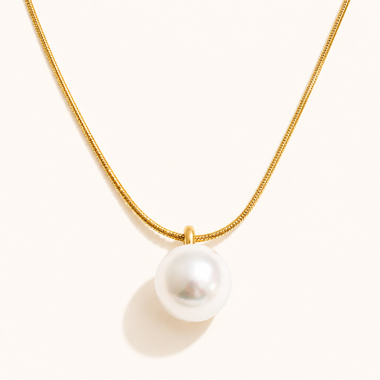 Ivory Pearl Necklace - 18K Gold Plated