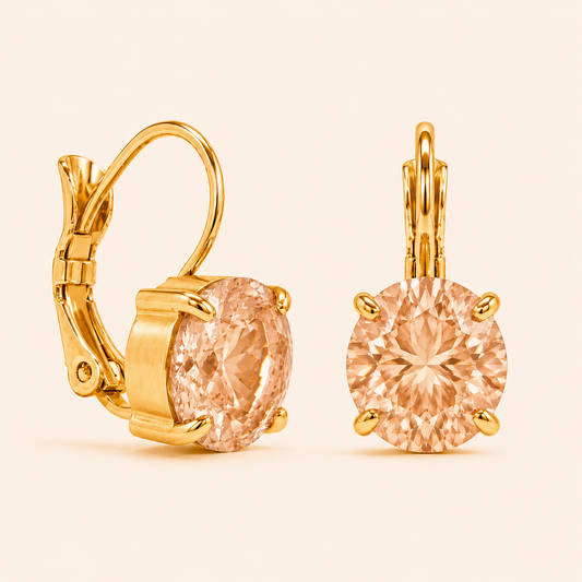 Amber Zircon Earrings - 18K Gold Plated