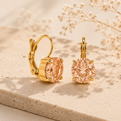 Amber Zircon Earrings - 18K Gold Plated