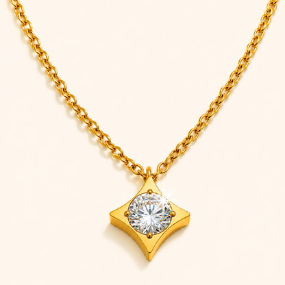 Zenith Zircon Star Pendant - 18K Gold Plated