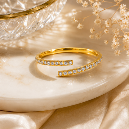 Elara Zircon Ring - 18K Gold Plated (Adjustable)