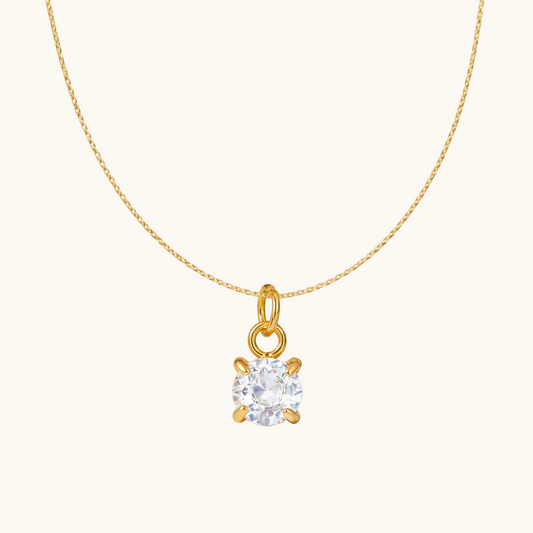 April birthstone Pendant – 18K Gold Plated
