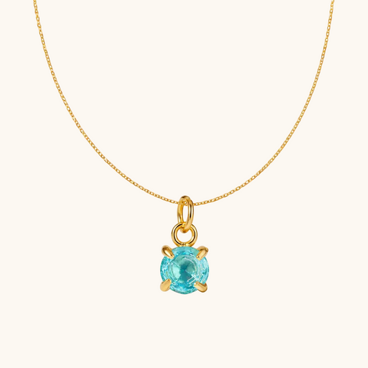 March birthstone Pendant – 18K Gold Plated