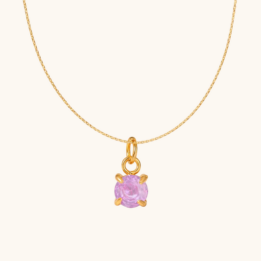 February birthstone Pendant – 18K Gold Plated