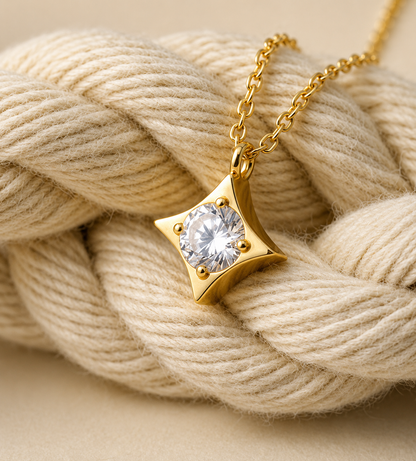 Zenith Zircon Star Pendant - 18K Gold Plated
