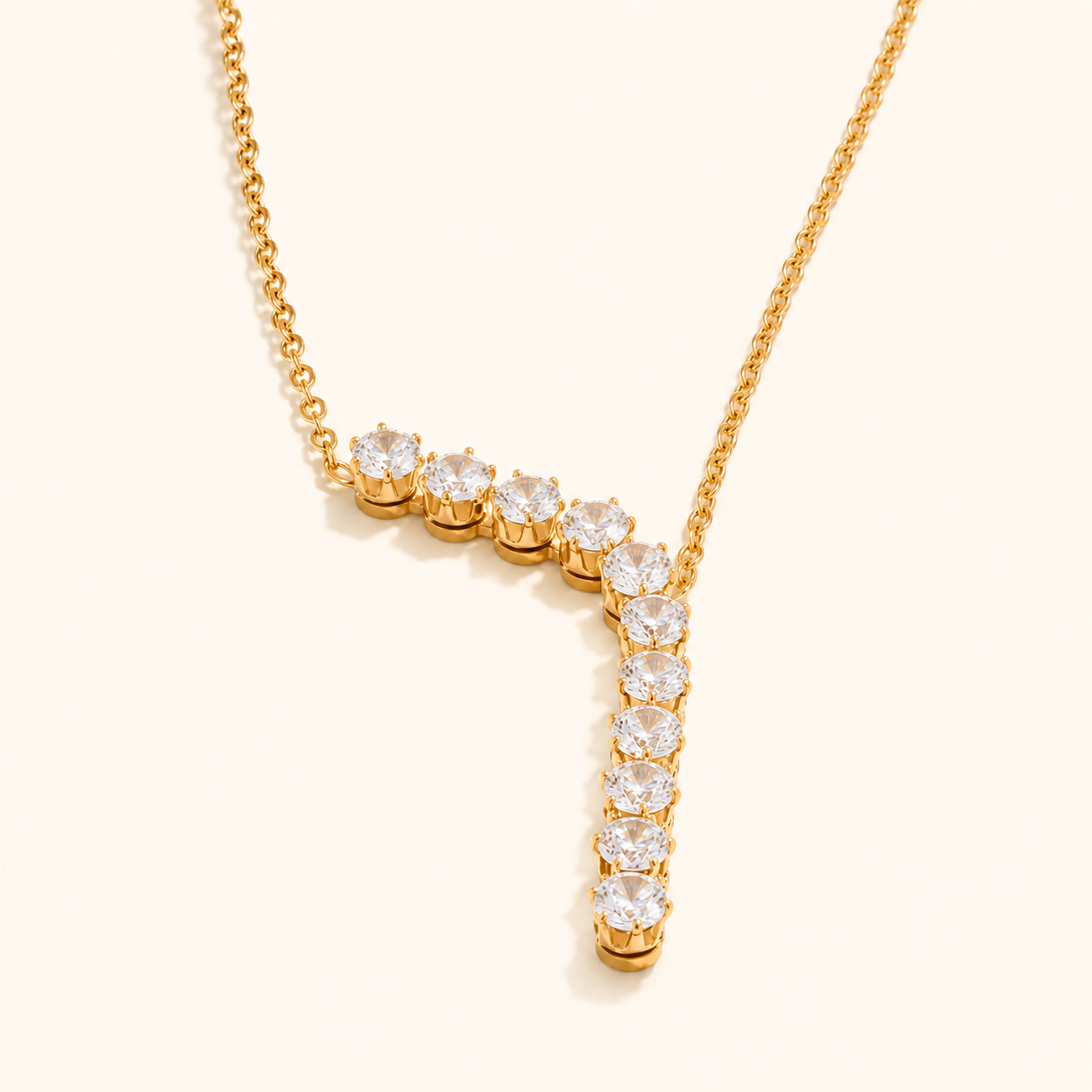 Moonbeam Zircon Necklace - 18K Gold Plated