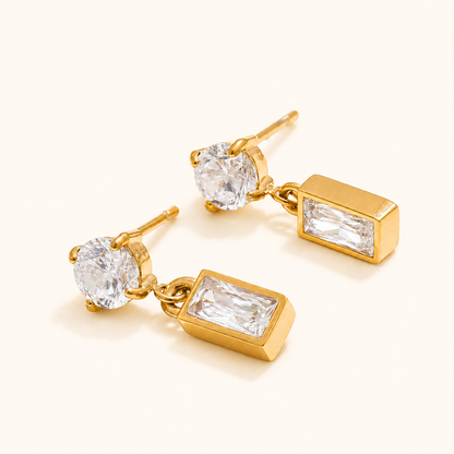 Luna Prism Drop Earrings - 18K Gold Plated
