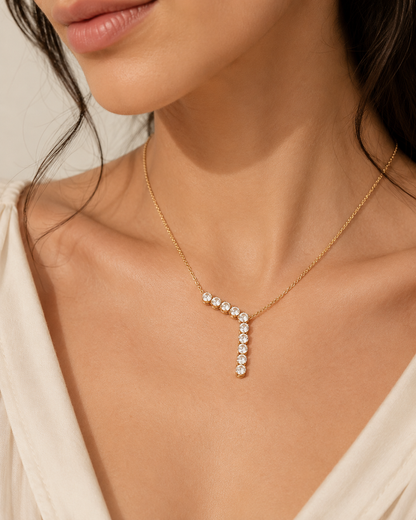 Moonbeam Zircon Necklace - 18K Gold Plated