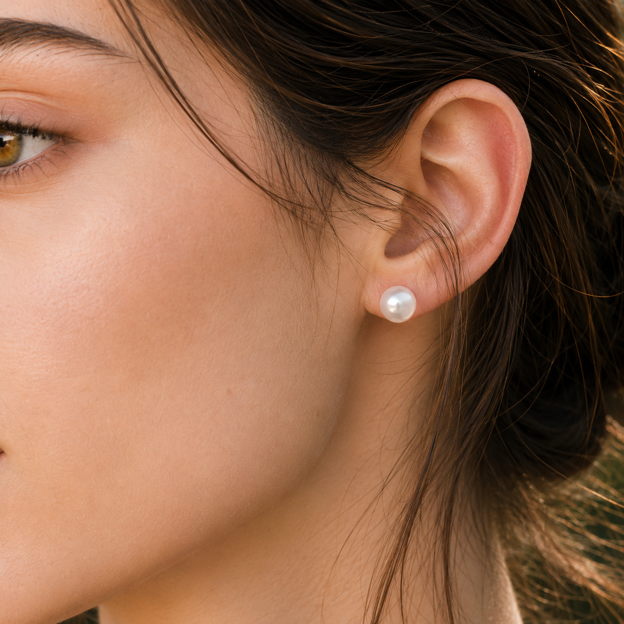 Pearl Stud Earrings - 18K Gold Plated