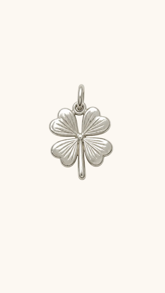 Four Leaf Grace Silver Charm - Silver Plated