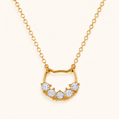 Crescent Zircon Necklace – 18K Gold Plated