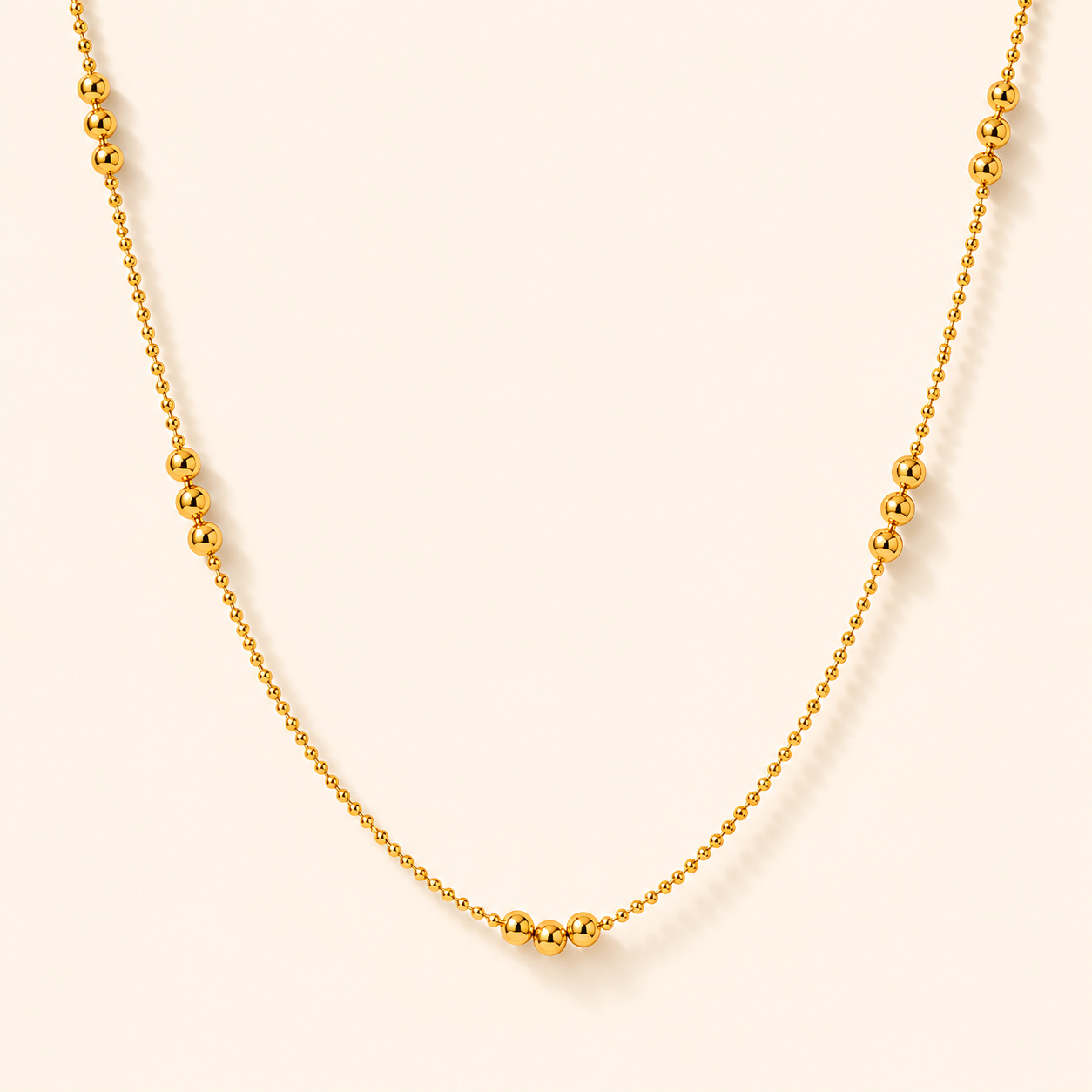 Whisper Bead Necklace - 18K Gold Plated