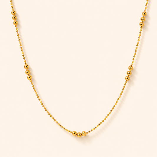 Whisper Bead Necklace - 18K Gold Plated
