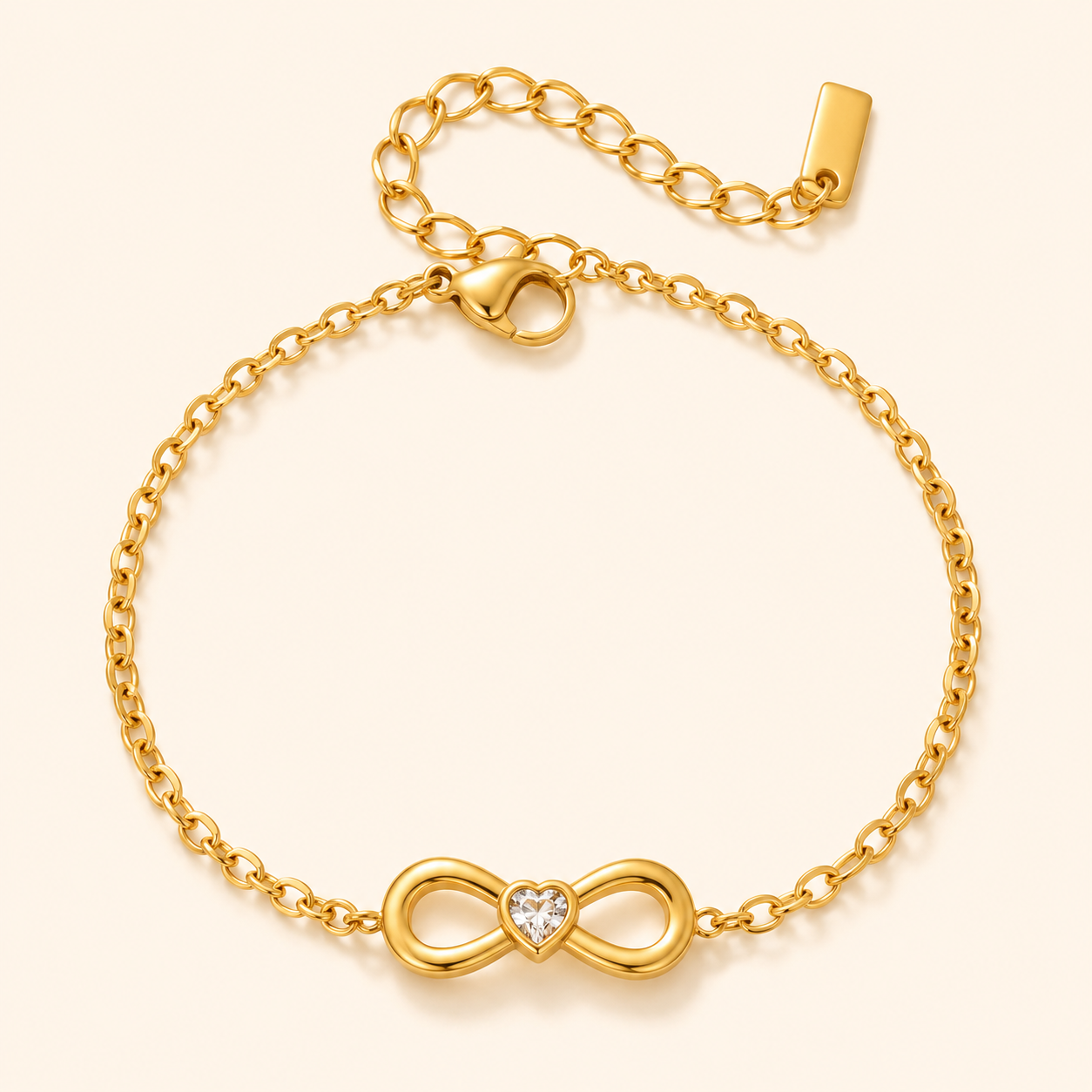 Infinite Heart Grace Bracelet - 18K Gold Plated