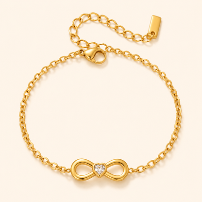 Infinite Heart Grace Bracelet - 18K Gold Plated