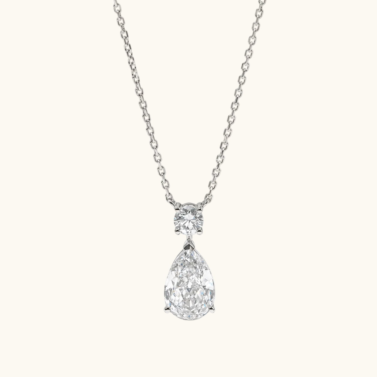 Teardrop Necklace - Silver Plated