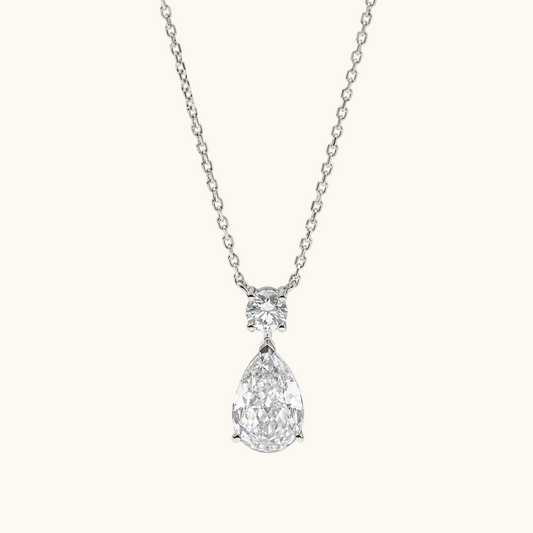 Teardrop Necklace - Silver Plated