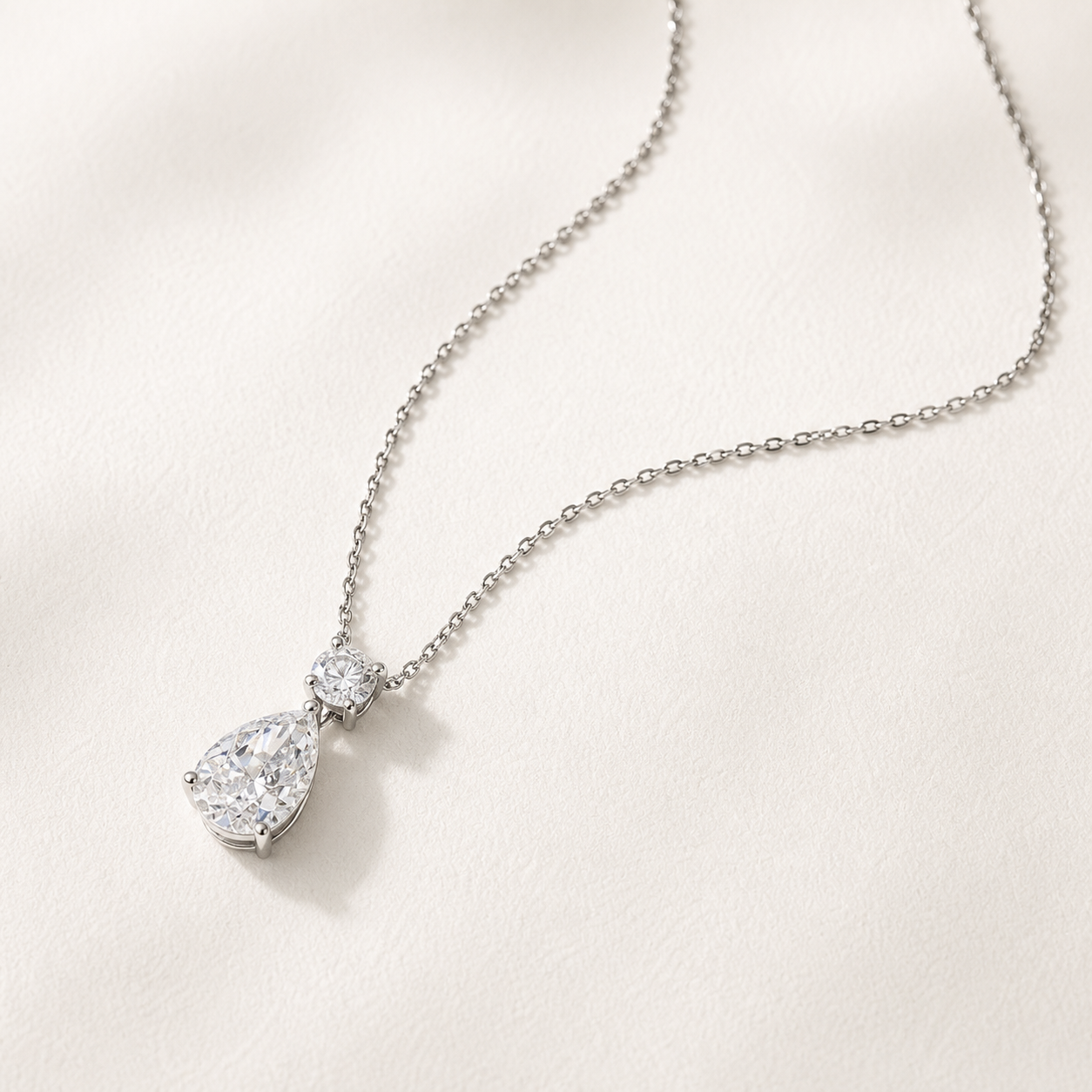 Teardrop Necklace - Silver Plated