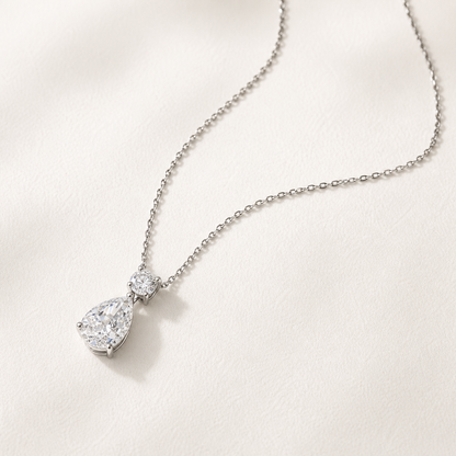 Teardrop Necklace - Silver Plated