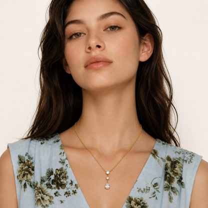 Sleek Drop Necklace – 18K Gold Plated