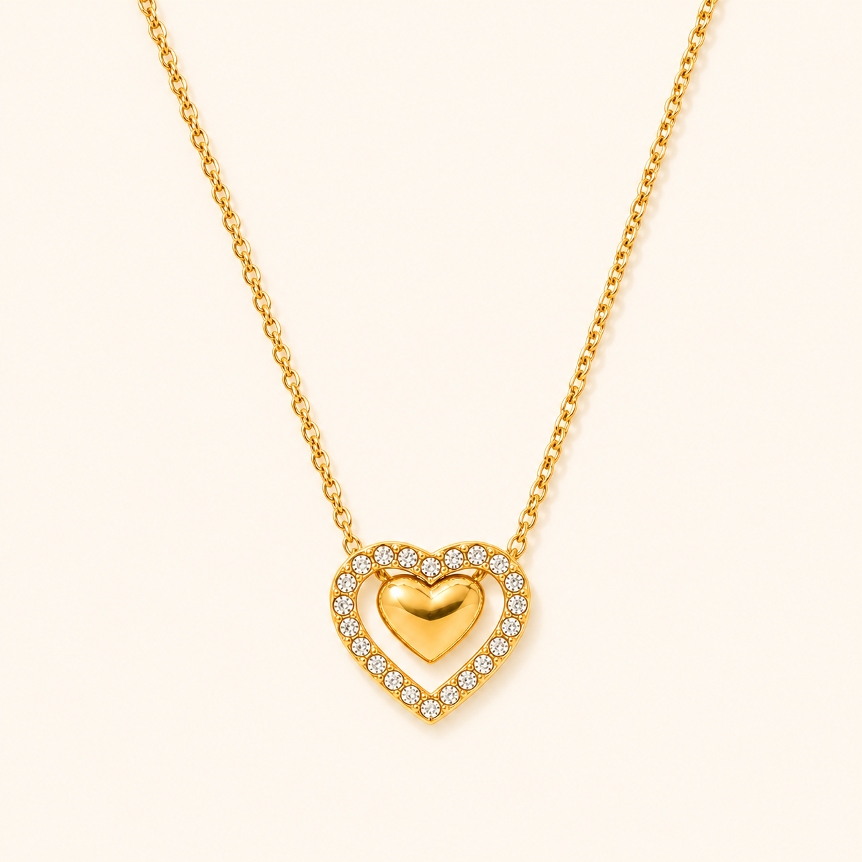Heart Grace Necklace – 18K Gold Plated