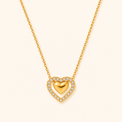 Heart Grace Necklace – 18K Gold Plated
