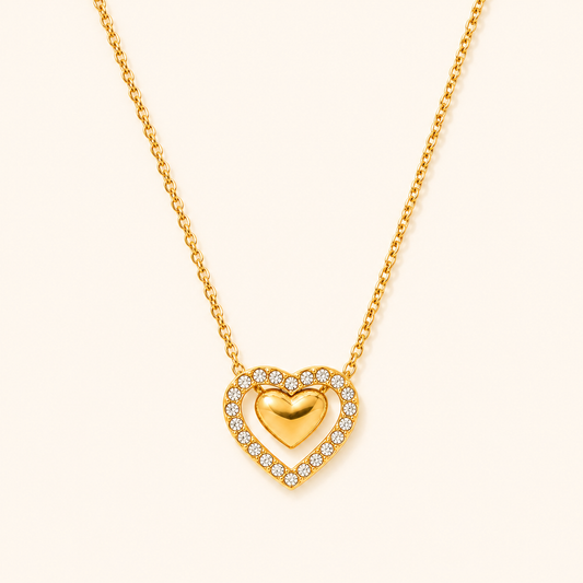 Heart Grace Necklace – 18K Gold Plated