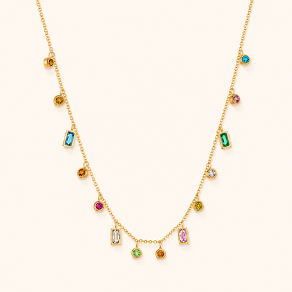Gem Symphony Necklace – 18K Gold Plated