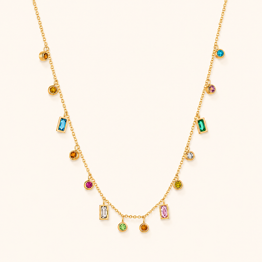 Gem Symphony Necklace – 18K Gold Plated