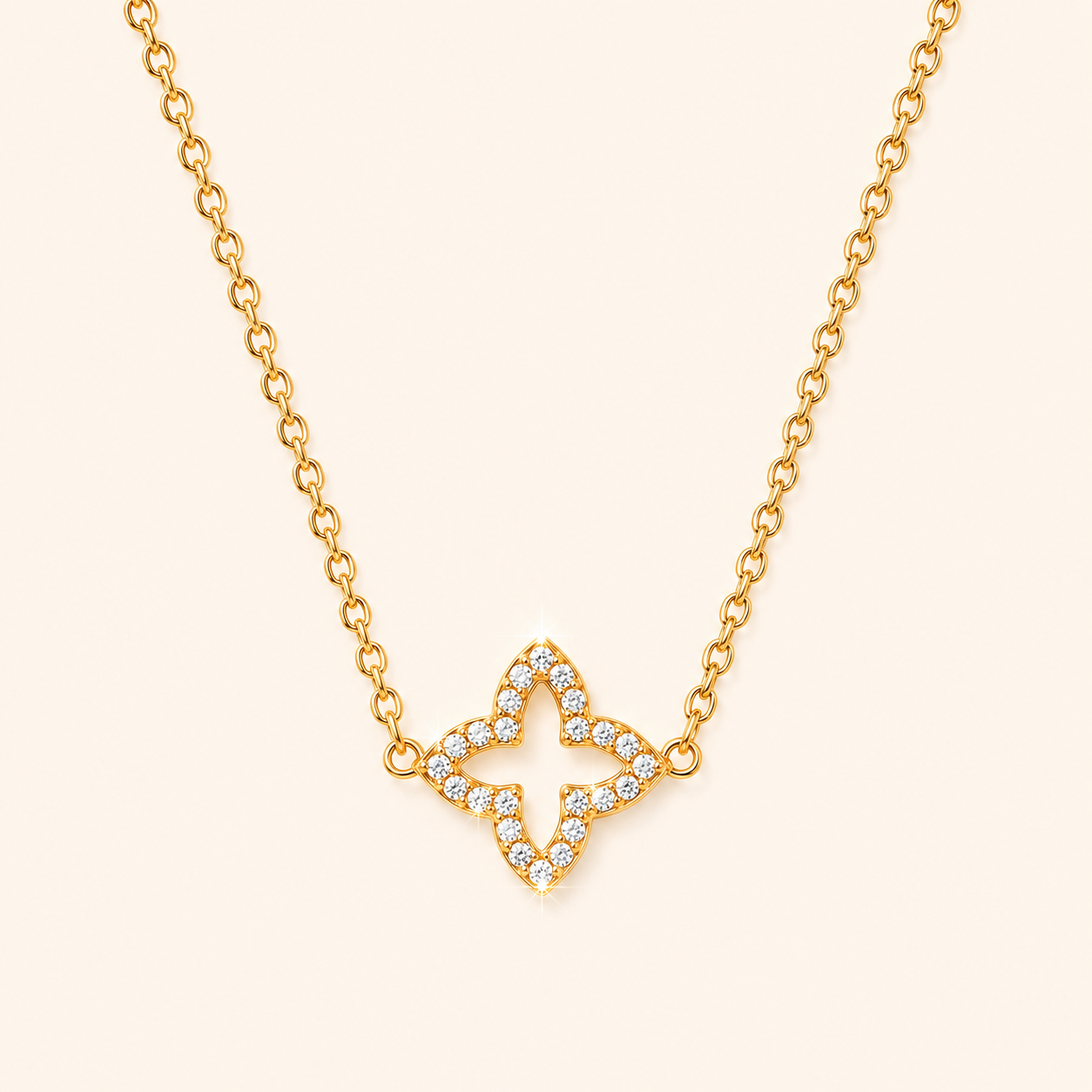 Celeste Clover Necklace – 18K Gold Plated