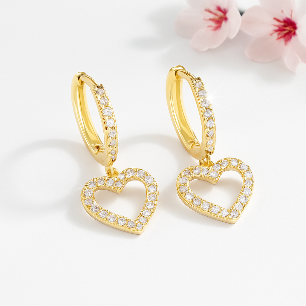 Muse Hearts Earrings - 18K Gold Plated