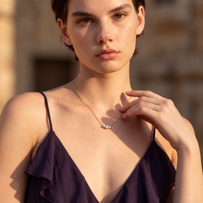 Ovelle Zircon Necklace - 18k Gold Plated