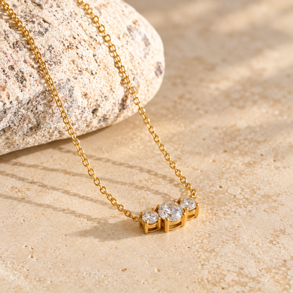 Ovelle Zircon Necklace - 18k Gold Plated