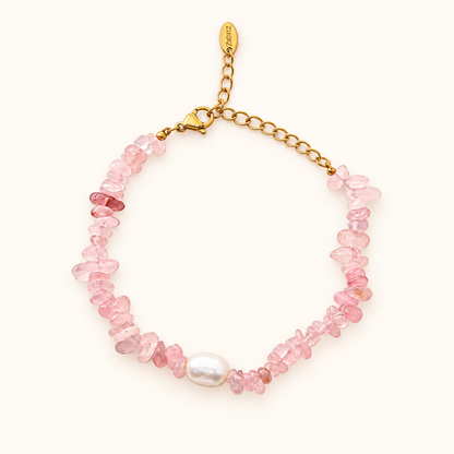 Rosevia Pearl Stone Bracelet - 18K Gold Plated