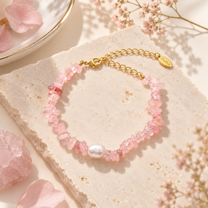 Rosevia Pearl Stone Bracelet - 18K Gold Plated