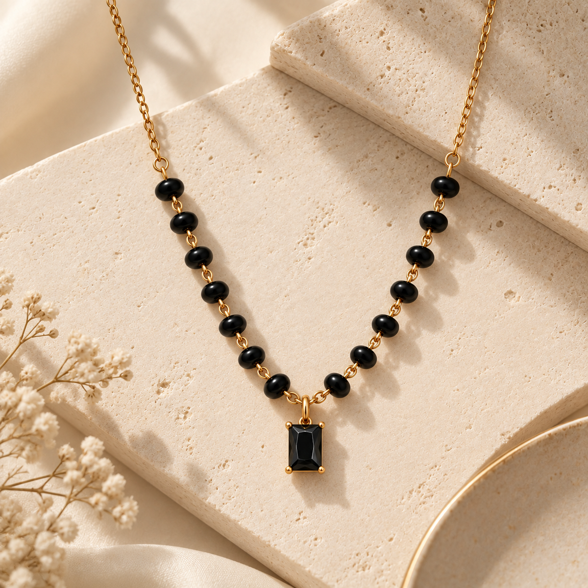 Noir Luxe Mangalsutra - 18K Gold Plated