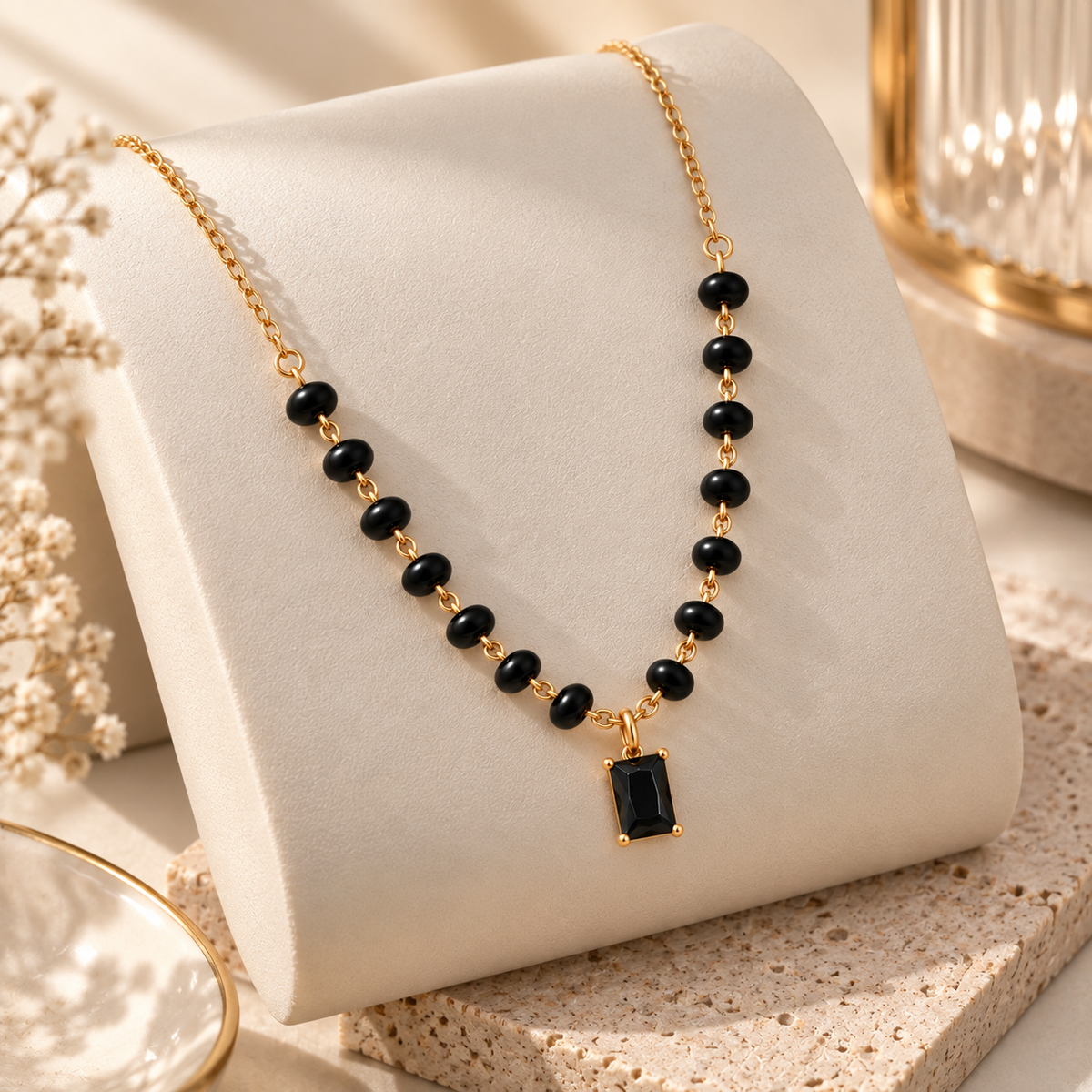Noir Luxe Mangalsutra - 18K Gold Plated