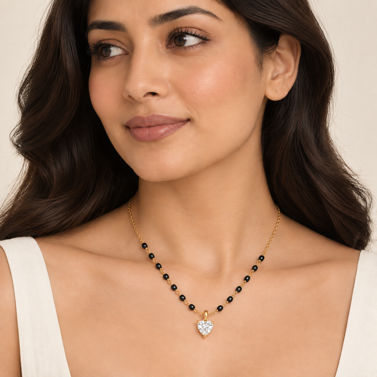 Ishara Heart Mangalsutra - 18K Gold Plated