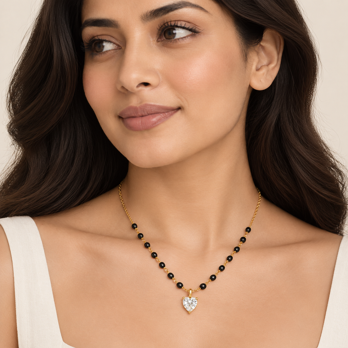 Ishara Heart Mangalsutra - 18K Gold Plated