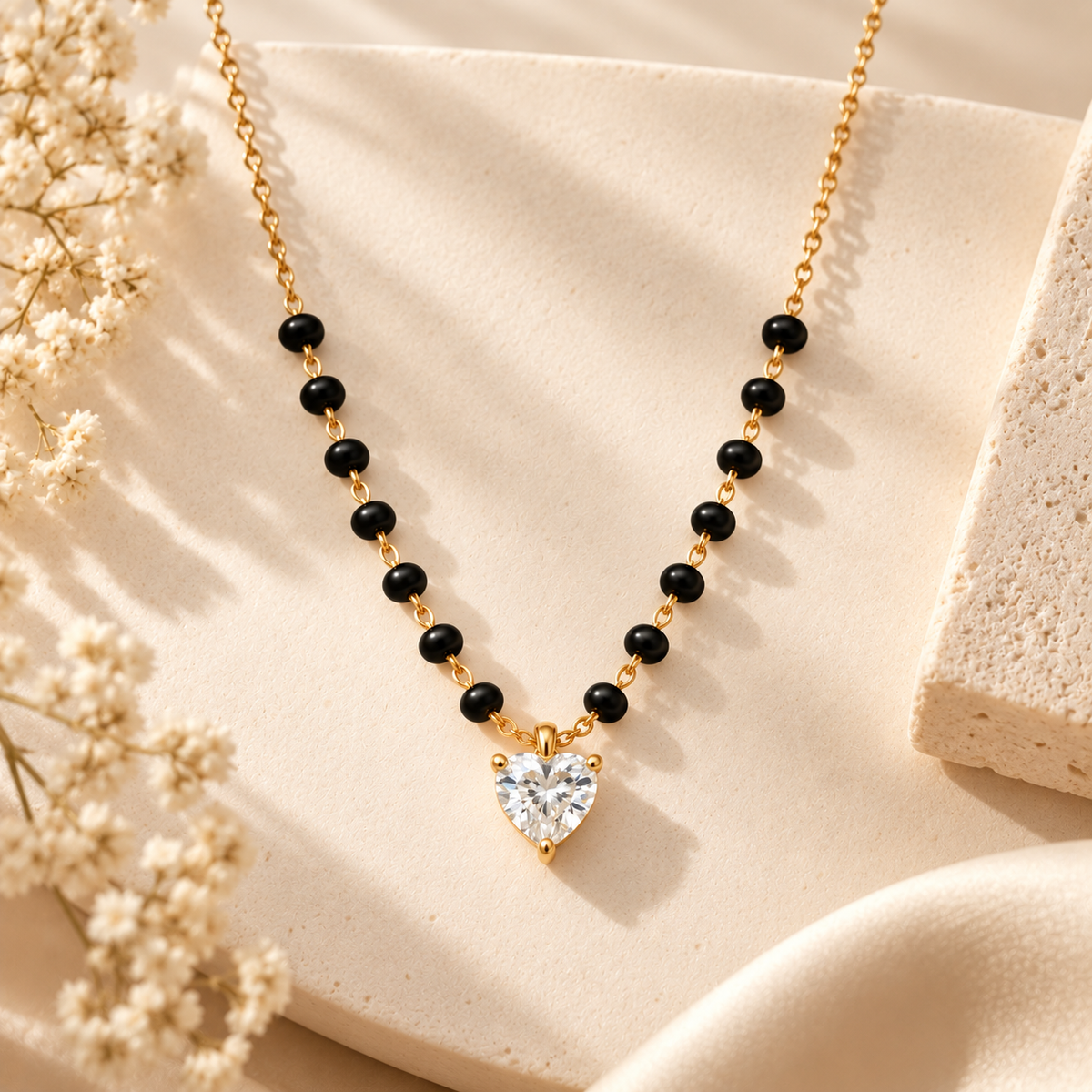 Ishara Heart Mangalsutra - 18K Gold Plated