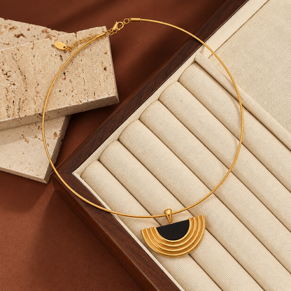 Golden Eclipse Necklace - 18K Gold Plated