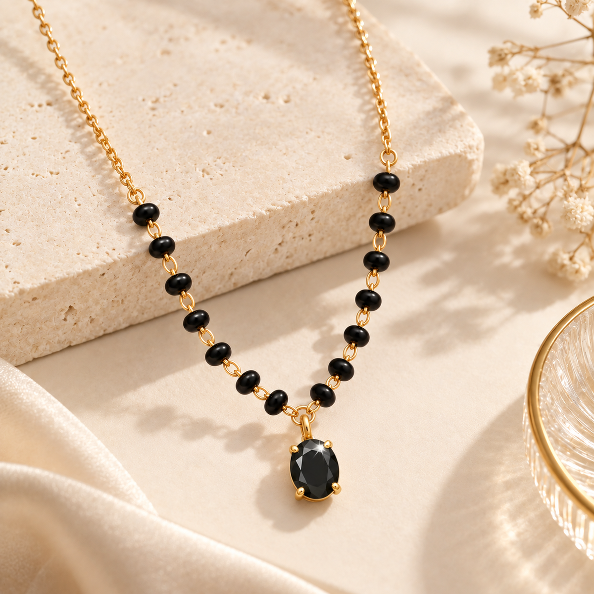 Noir Muse Mangalsutra - 18k Gold Plated