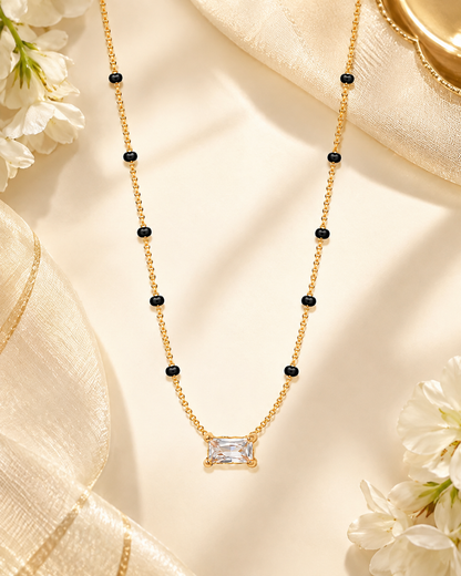 Baguette Stone Mangalsutra - 18k Gold Plated Anti Tarnish jewellery
