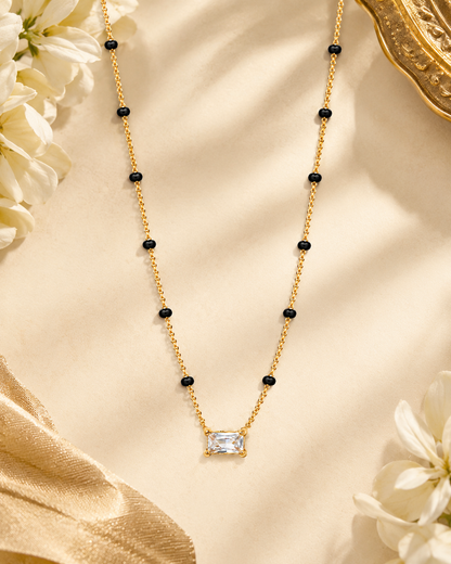 Baguette Stone Mangalsutra - 18k Gold Plated Anti Tarnish jewellery