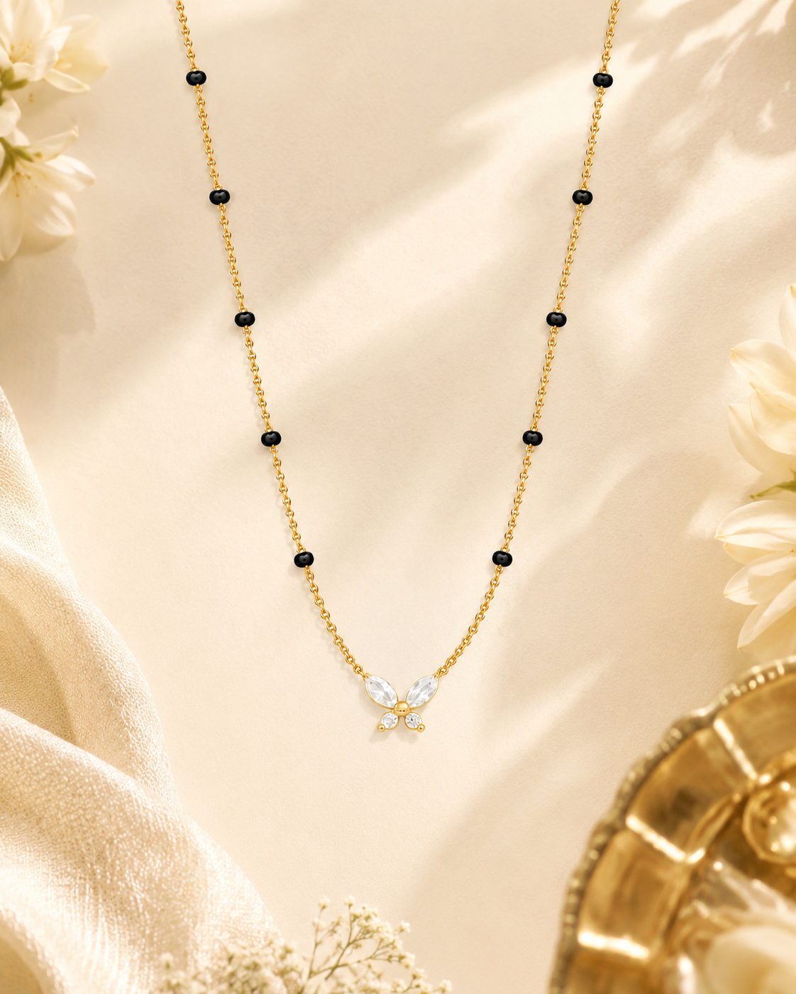 Dainty Butterfly Mangalsutra - 18k Gold Plated Anti Tarnish jewellery