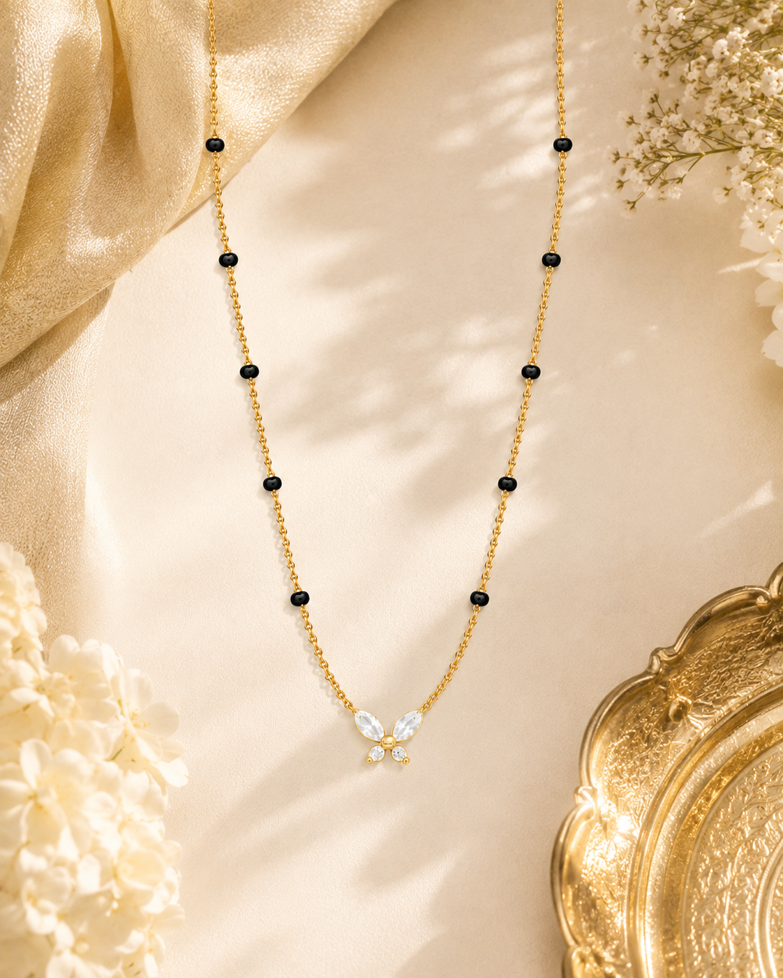 Dainty Butterfly Mangalsutra - 18k Gold Plated Anti Tarnish jewellery