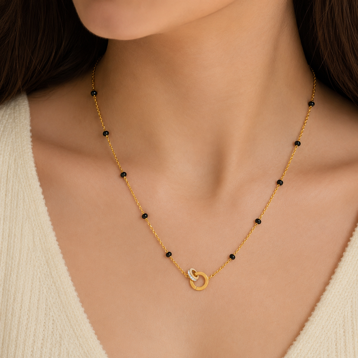 Interlocked Mangalsutra - 18k Gold Plated Anti Tarnish jewellery
