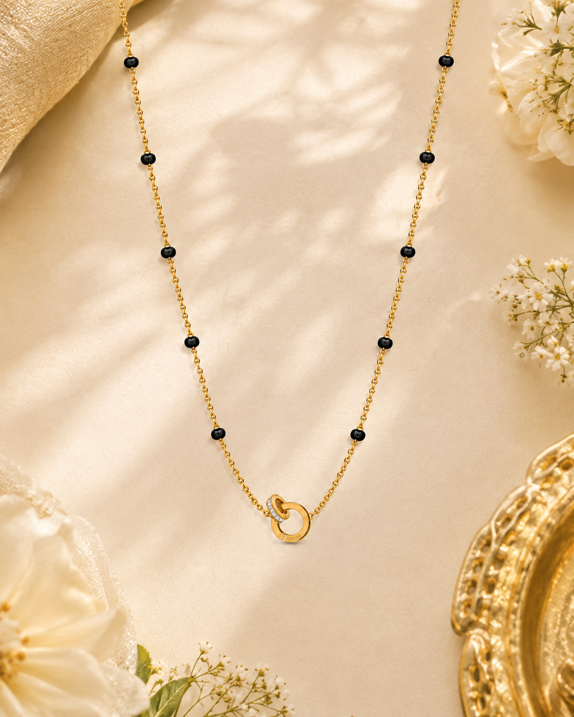 Interlocked Mangalsutra - 18k Gold Plated Anti Tarnish jewellery